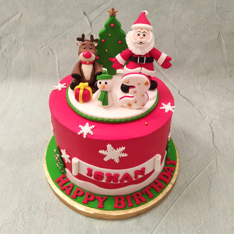 Christmas Theme Birthday Cake
